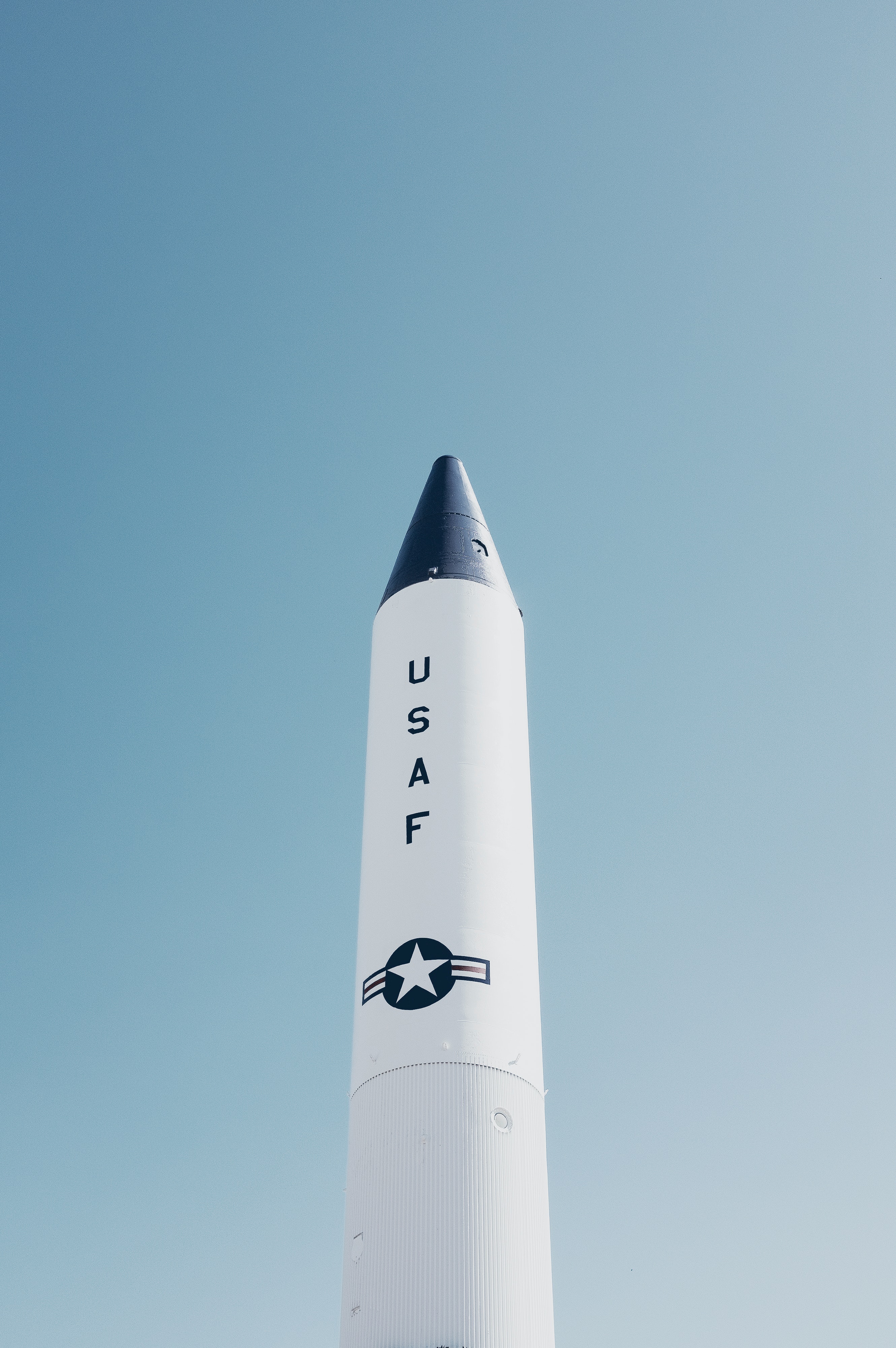 a rocket with the letters USAF